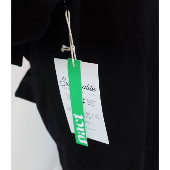PACT Black Organic Cotton Airplane Cardigan Size L/XL NWT Open Front Comfy - Picture 8 of 8
